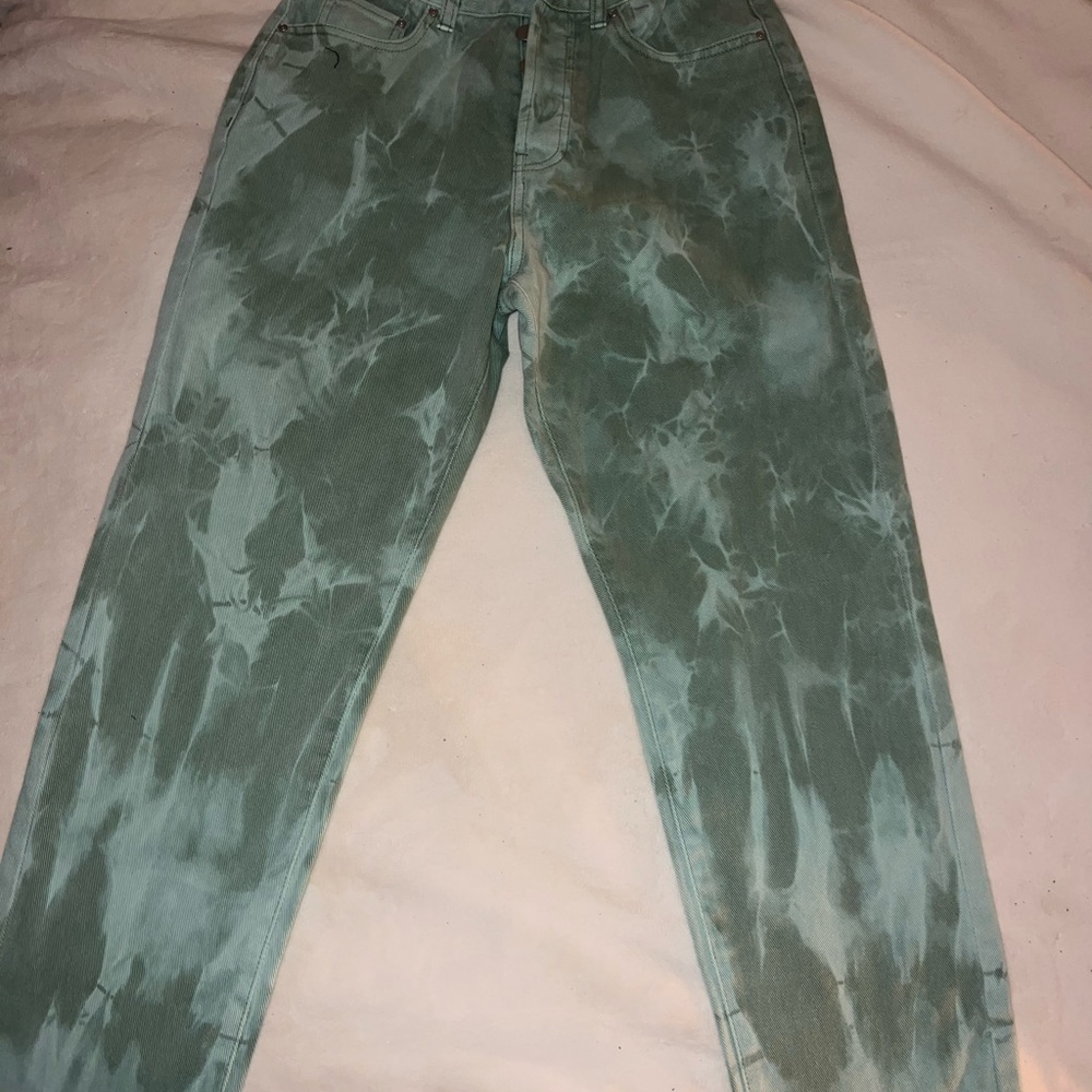 12th Tribe Green Tie-Dye Straight Leg Jeans